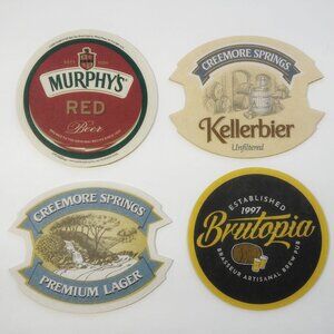 Lot of 4 Coasters Murphy's Red/Stout, Creemore Springs, Kellerbier, Brutopia